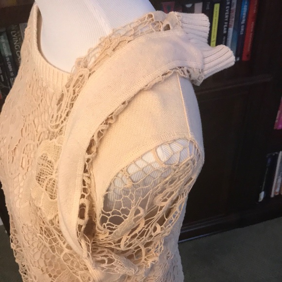 Free People lace split back sweater - size small - Picture 4 of 8